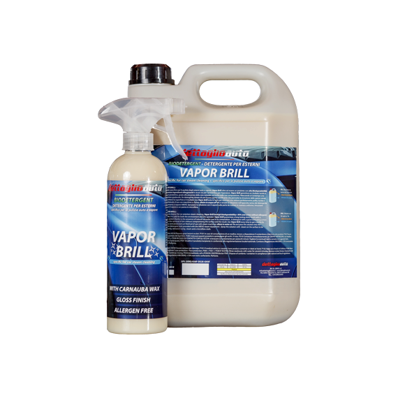 Detergent for steam car-body exterior cleaning with carnauba wax
